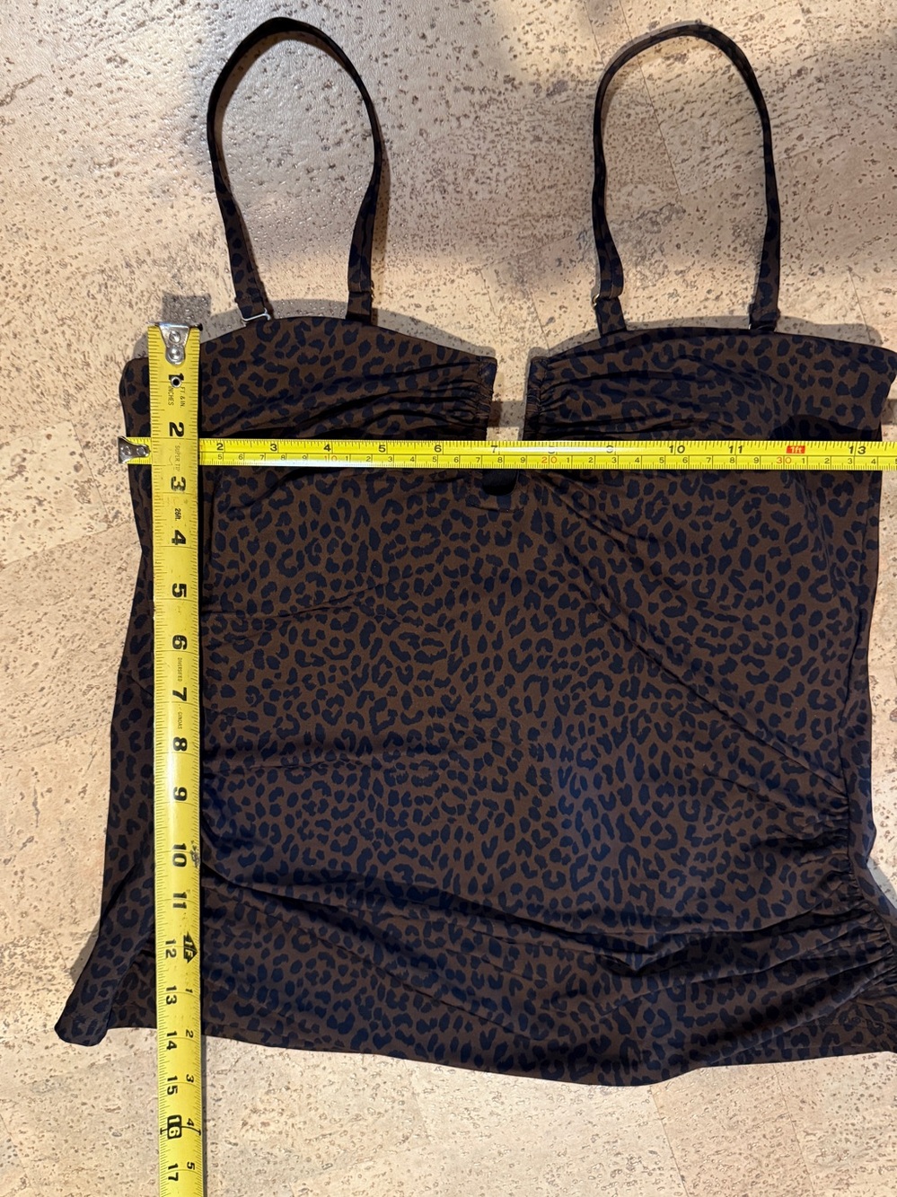 Lands End Leopard Print Tankini Top, size 10 - Picture 3 of 4